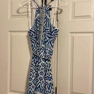 Mossimo Handkerchief Blue/white halter dress